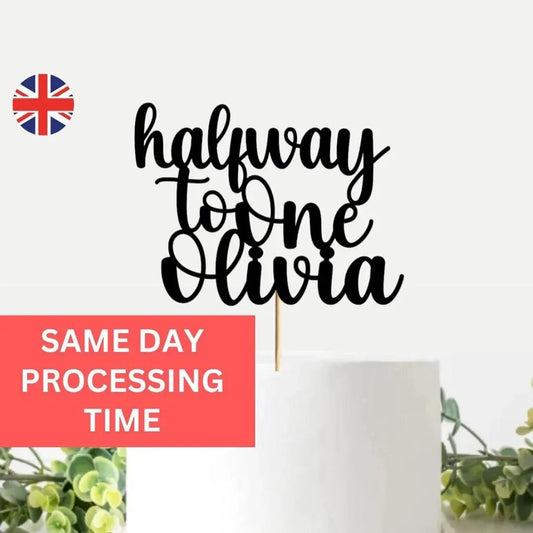 Custom 6 Months Half Birthday Cake Topper