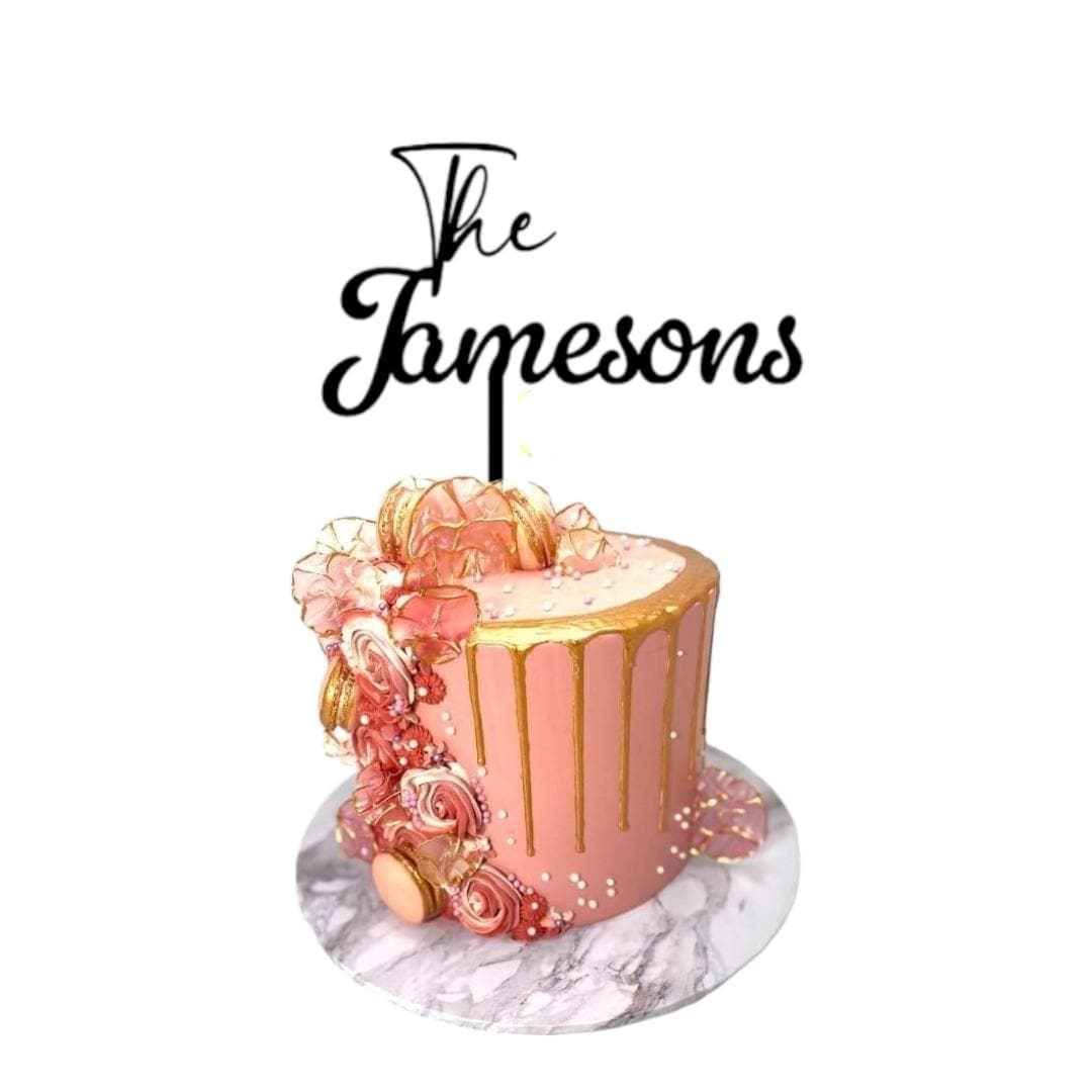 Rustic Personalized Wedding Cake Topper, Custom Script Cake Topper for Wedding, Mr and Mrs Cake Toppers