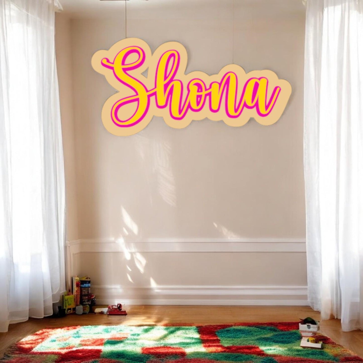 Children's Acrylic Name Sign, Multilayer Bedroom Wall Sign, Nursery Wall Art, Playroom, Girls Bedroom Decor