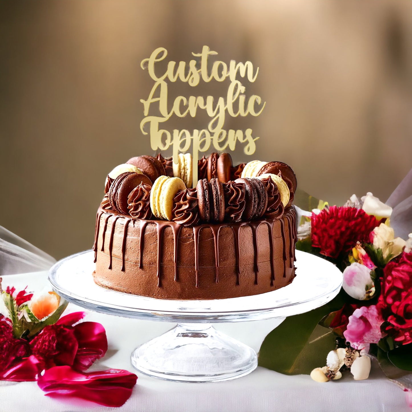 Custom Acrylic Cake Topper – Personalized Name, Age, or Message for Birthdays, Weddings, Baby Showers & More