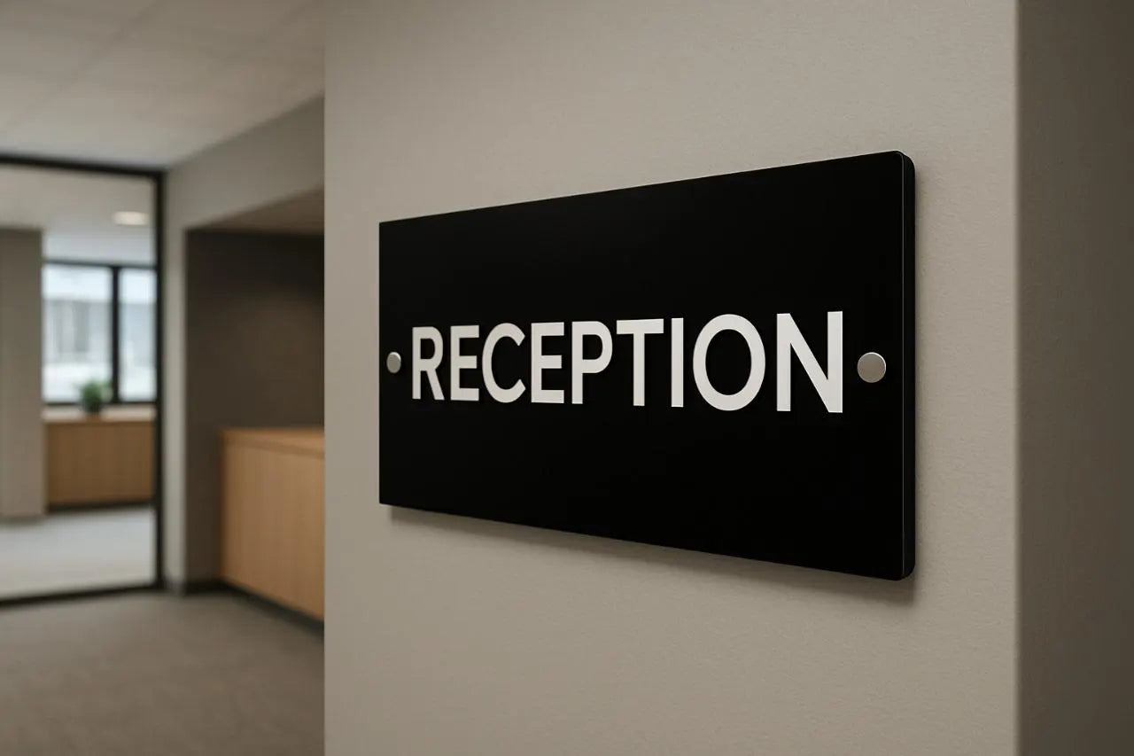 Black Acrylic Sign with 3D Lettering – Way Finder & Building Wall Sign