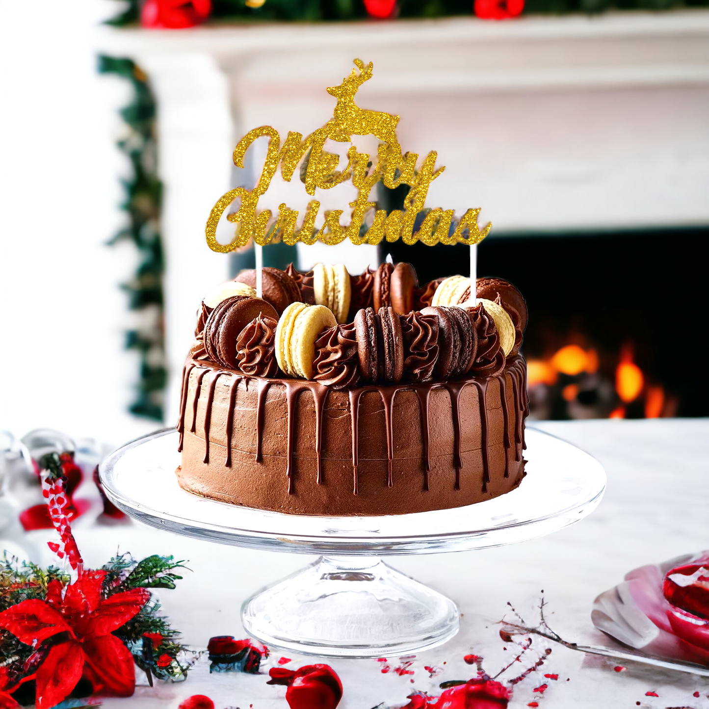 Merry Christmas Cake Toppers