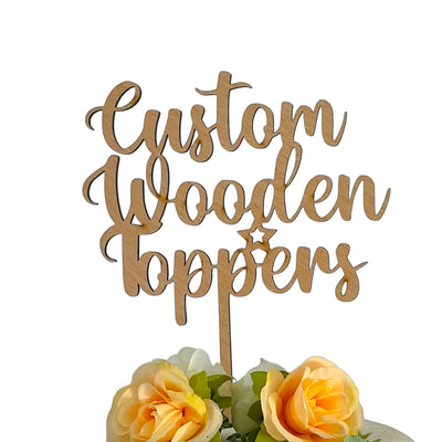 Wooden Cake Topper | Any Message | Personalised Cake Toppers | Happy Birthday, Anniversary, Baby Shower, and Wedding Toppers | 3.6mm Plywood