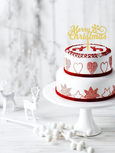 Merry Christmas Acrylic Cake Topper