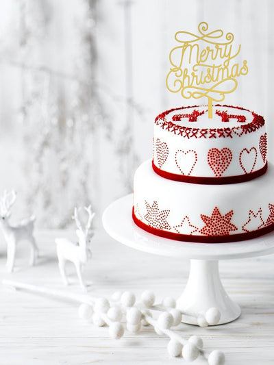 Merry Christmas Acrylic Cake Topper