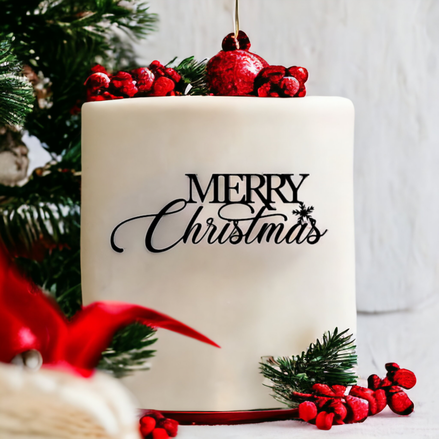 Merry Christmas Cake Toppers