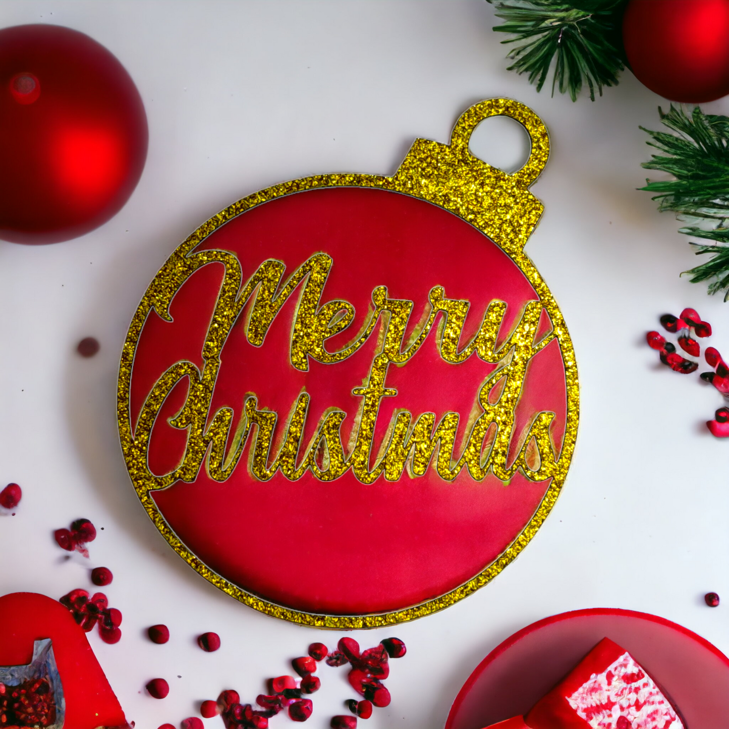 Merry Christmas Cake Toppers