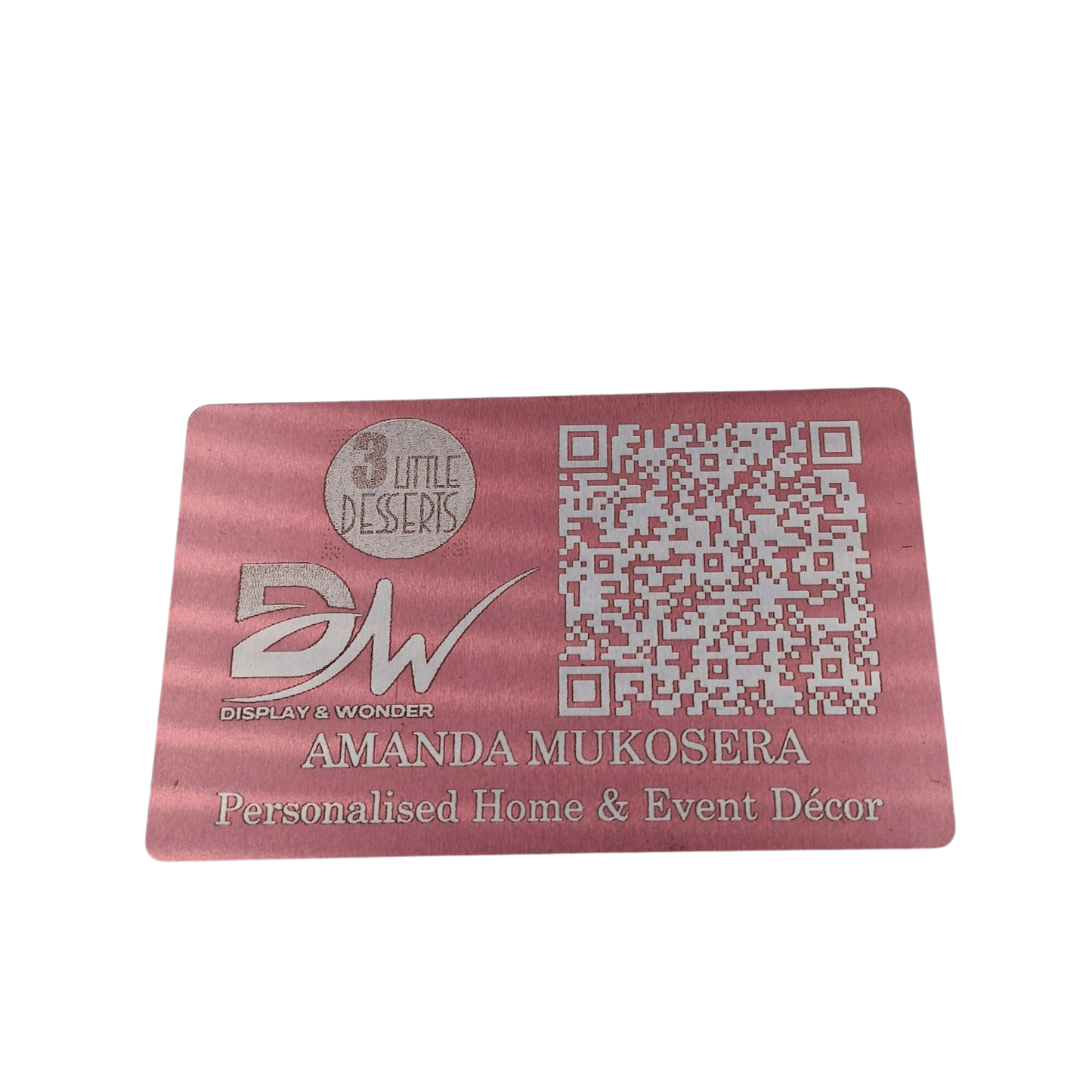 Display &amp; Wonder Premium Aluminium Laser Etched Business Card