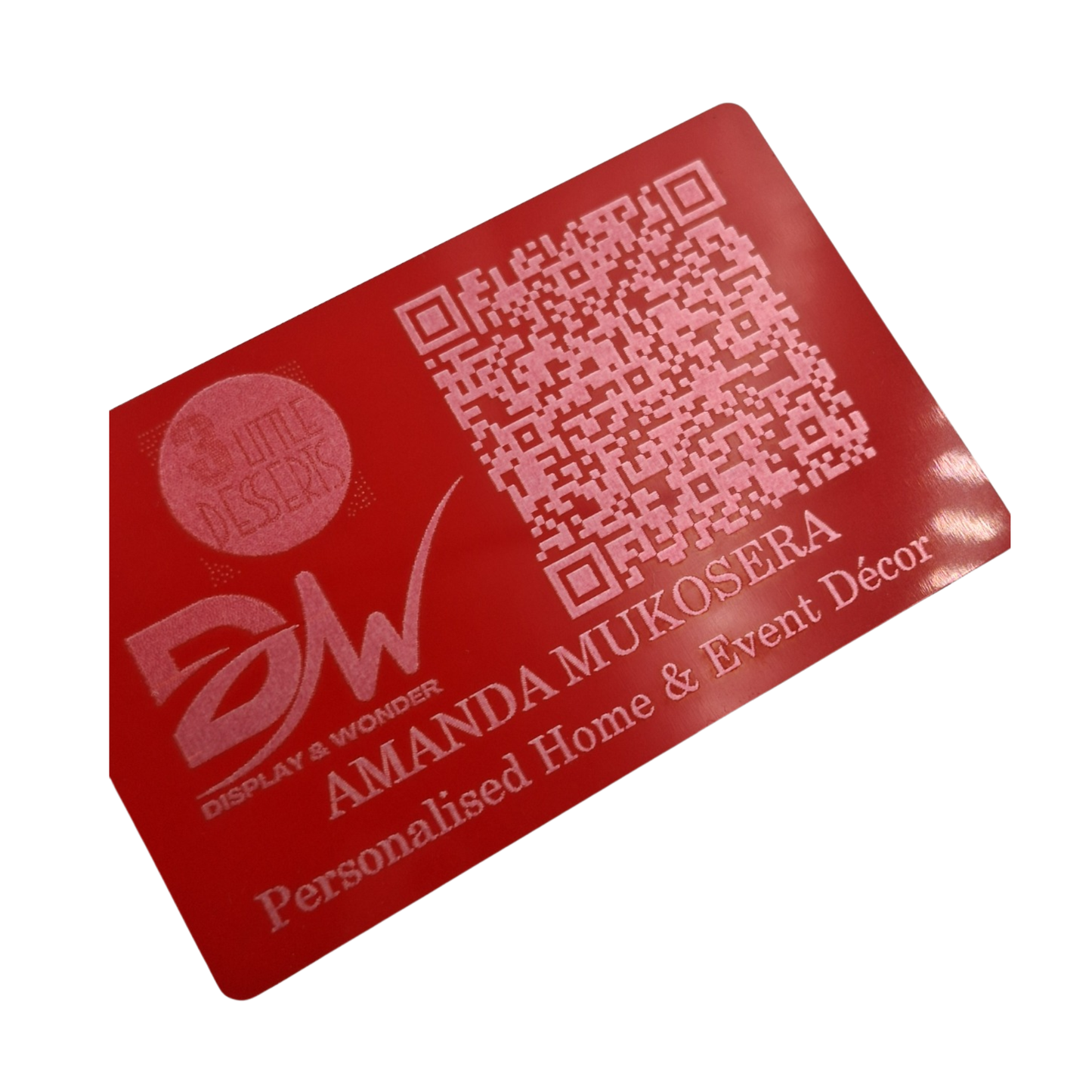 Display &amp; Wonder Premium Aluminium Laser Etched Business Card
