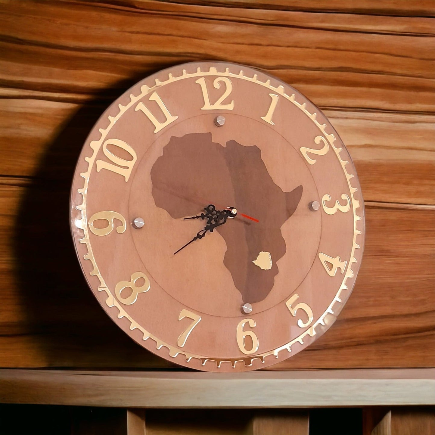 DISPLAY & WONDER Personalised Wooden Wall Clock | Rustic Farmhouse Style