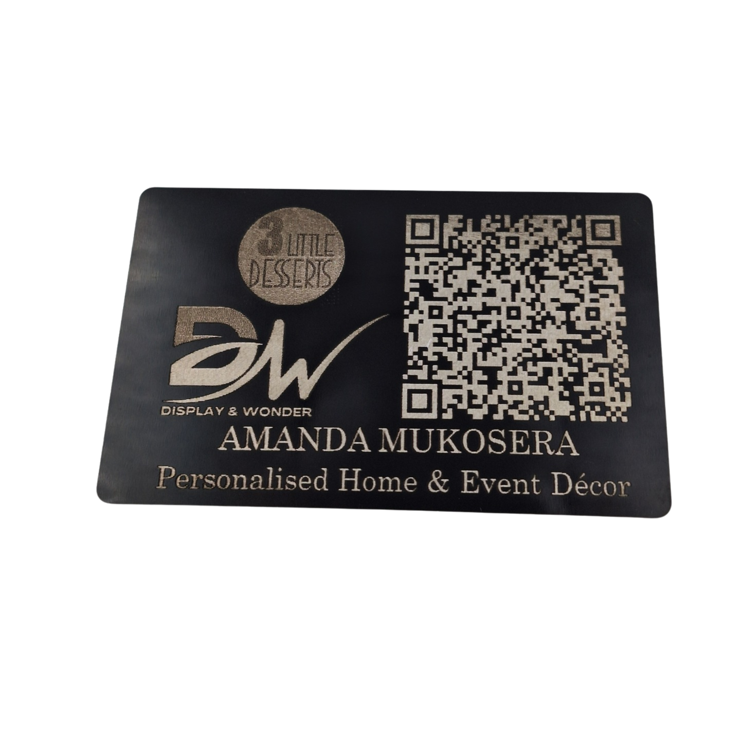 Display &amp; Wonder Premium Aluminium Laser Etched Business Card