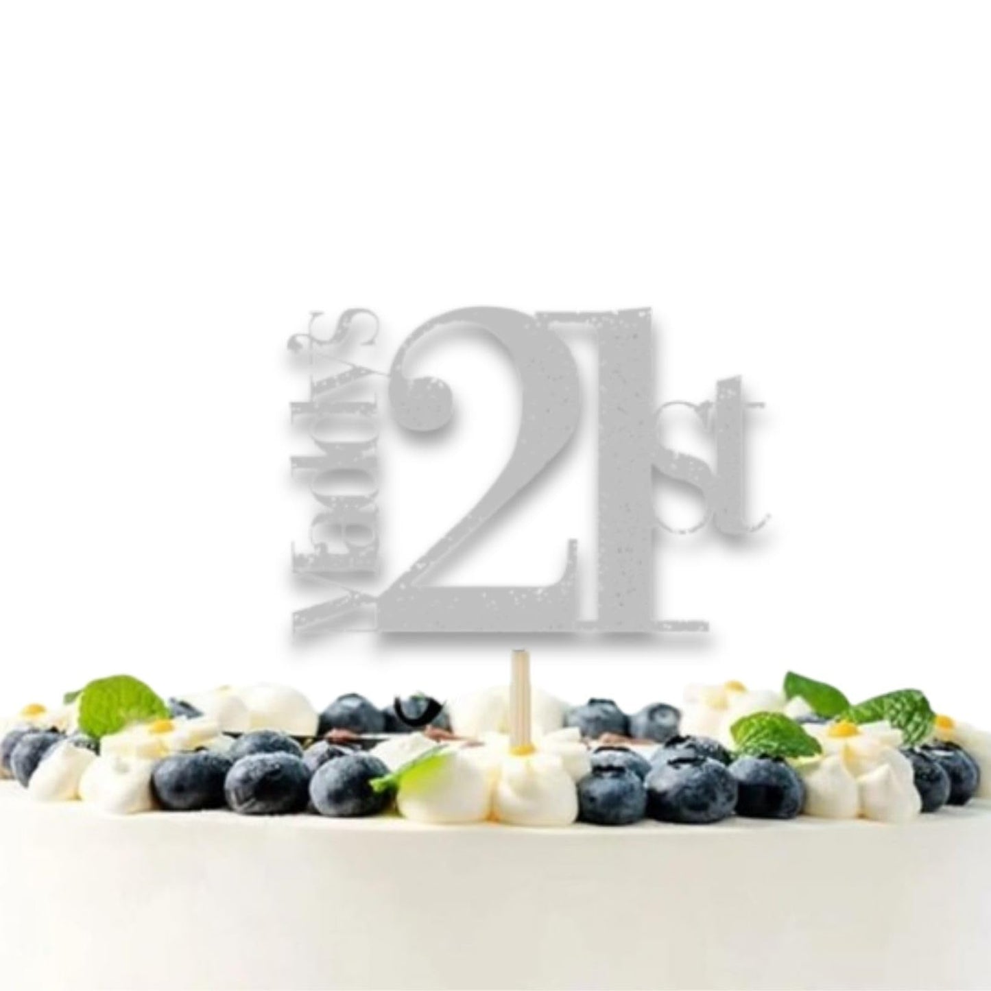 Personalised 21st Birthday Glitter Card Cake Topper by DISPLAY and WONDER