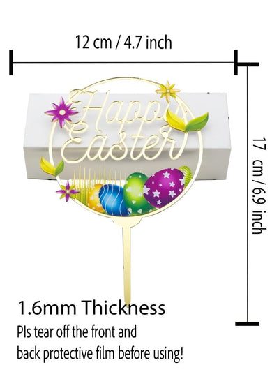 Easter Cake Topper | Happy Easter Acrylic Toppers | Party Decoration Supplies