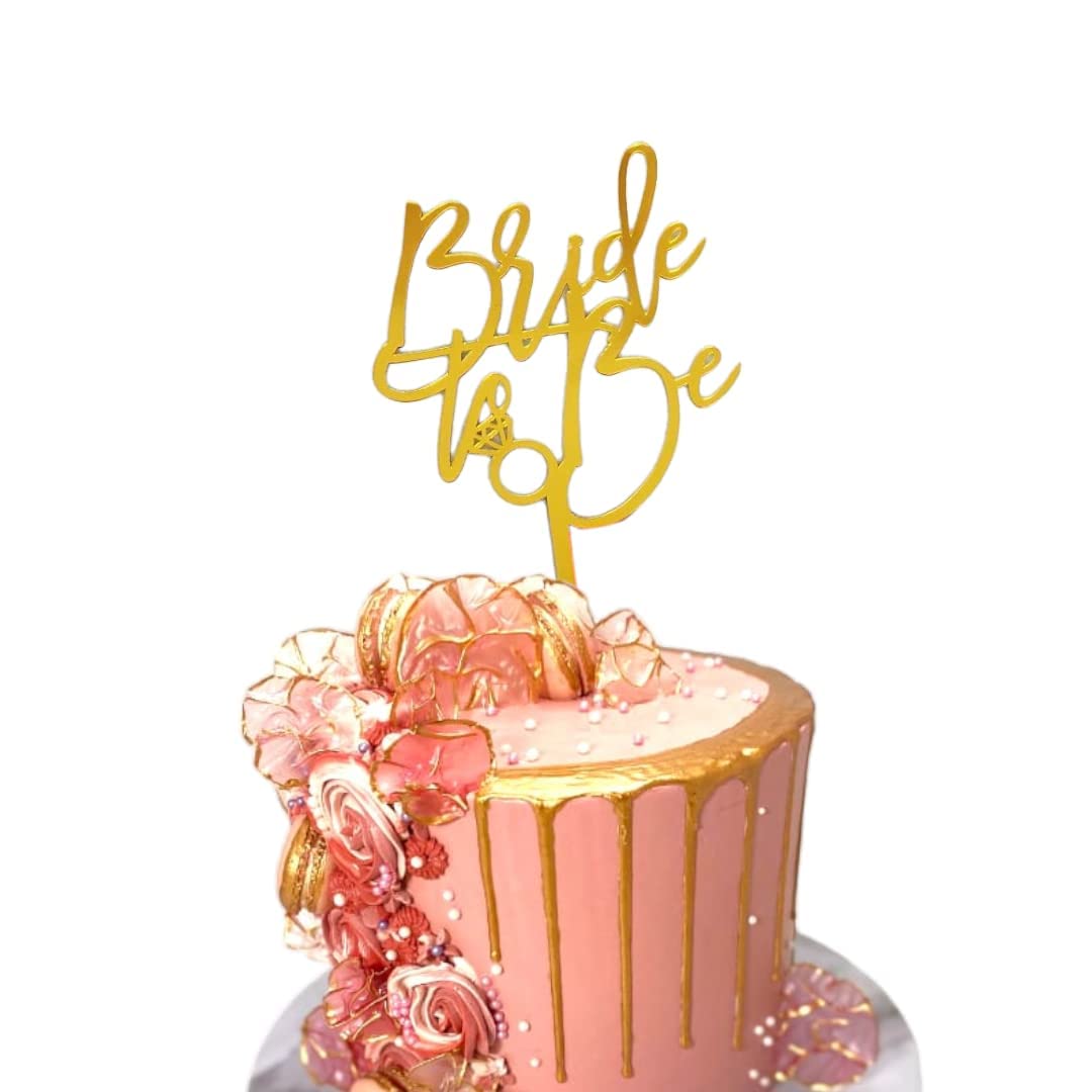BRIDE TO BE Acrylic Wedding Cake Topper Elegant Hen Party Toppers Decoration UK 6" x 4"