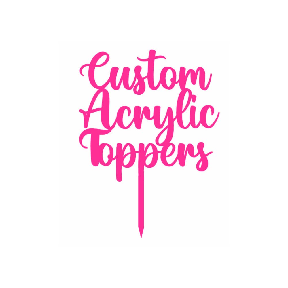Acrylic Custom Cake Topper | Personalised Cake Toppers | Happy Birthday | Wedding Decoration Table Centre Piece Party Decoration | Strong 3mm Acrylic | Custom Cake Acrylic Topper by Display and Wonder