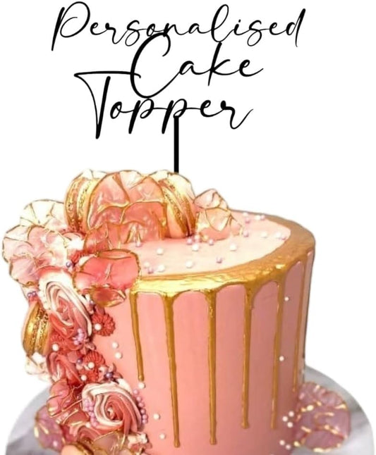 Personalised Cake Topper Custom Message Cake Topper | Any Name, Any Age, Any Words Cake Decoration Birthday Cakes, Anniversaries, Leaving Parties, Hen Parties (MIRROR GOLD)