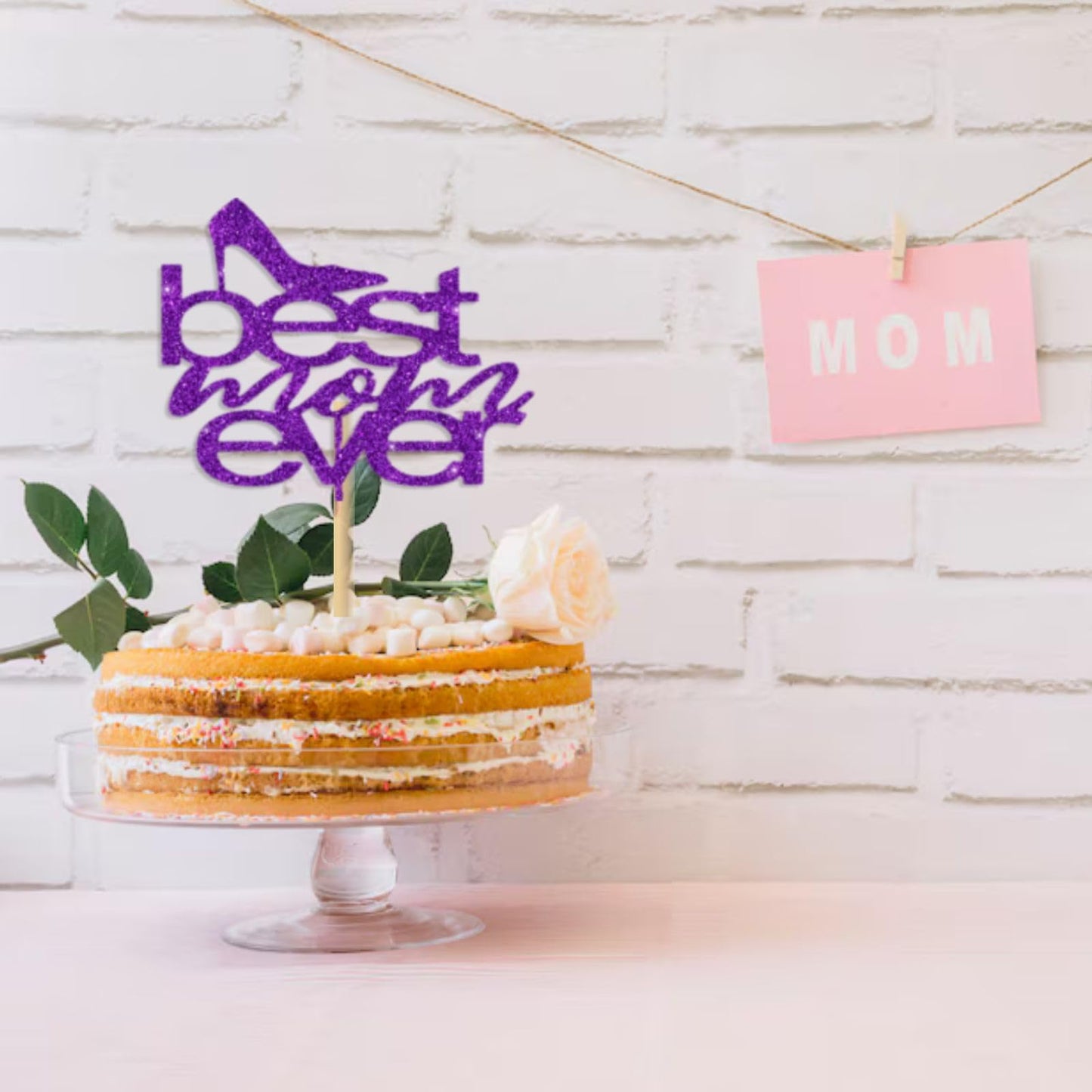 MOTHERS DAY Best Mother Ever Cake Topper Glitter Cardstock Party Decoration Toppers, Happy  Birthday Mom Cake Topper, Mom Cake Topper, Mom Birthday Gifts