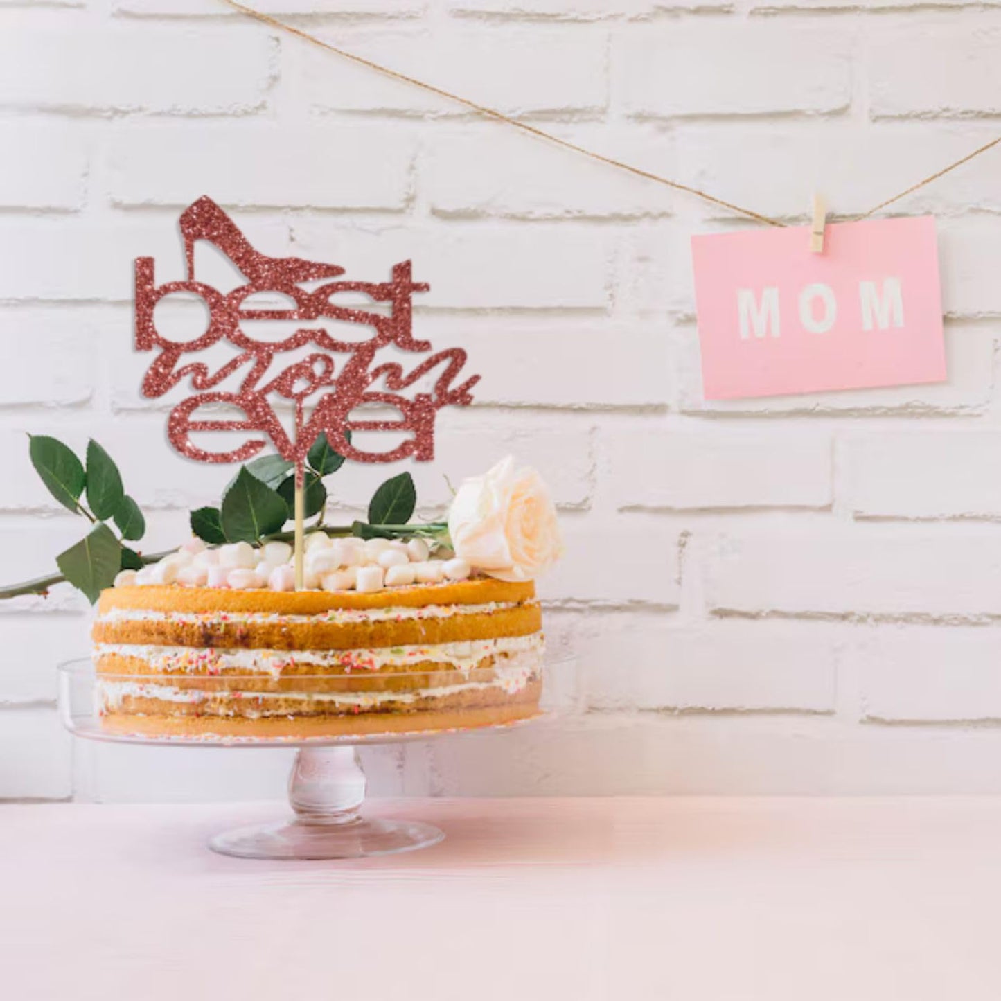 MOTHERS DAY Best Mother Ever Cake Topper Glitter Cardstock Party Decoration Toppers, Happy  Birthday Mom Cake Topper, Mom Cake Topper, Mom Birthday Gifts