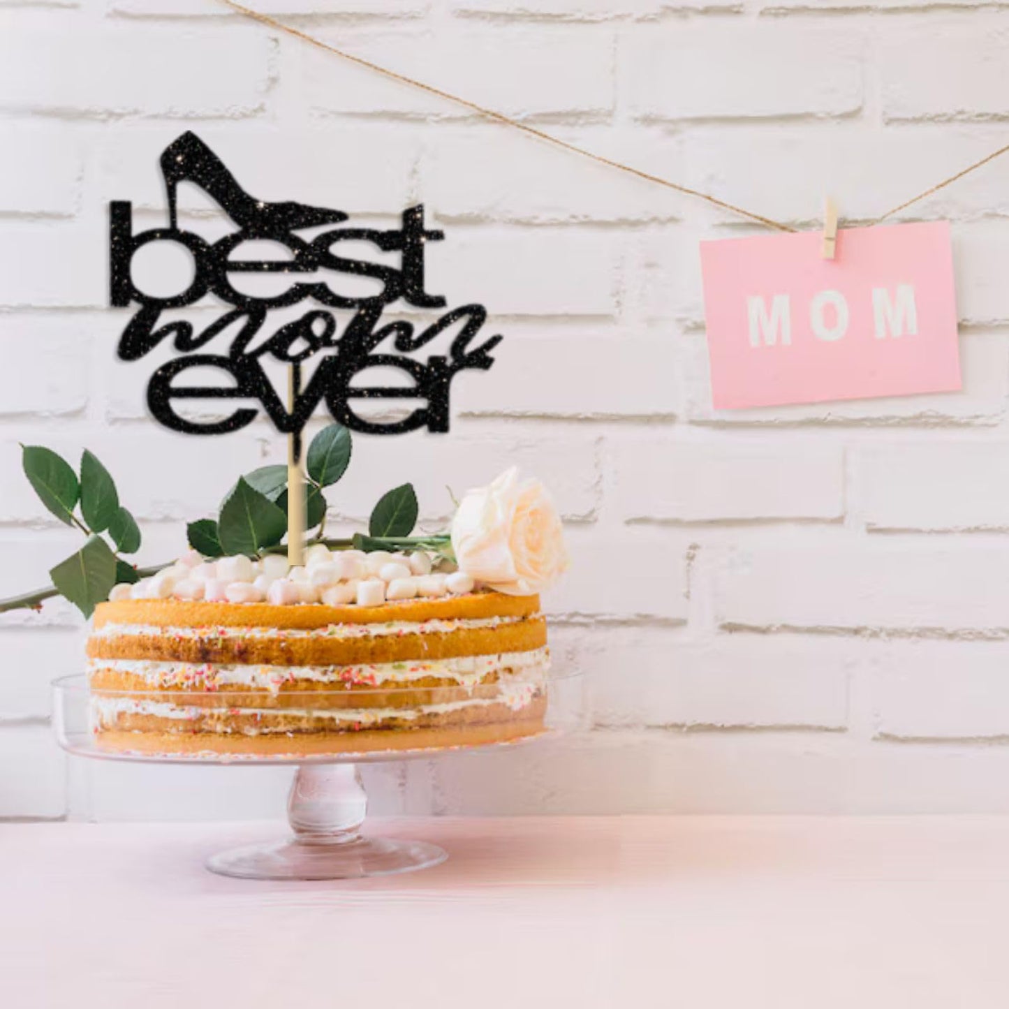 MOTHERS DAY Best Mother Ever Cake Topper Glitter Cardstock Party Decoration Toppers, Happy  Birthday Mom Cake Topper, Mom Cake Topper, Mom Birthday Gifts