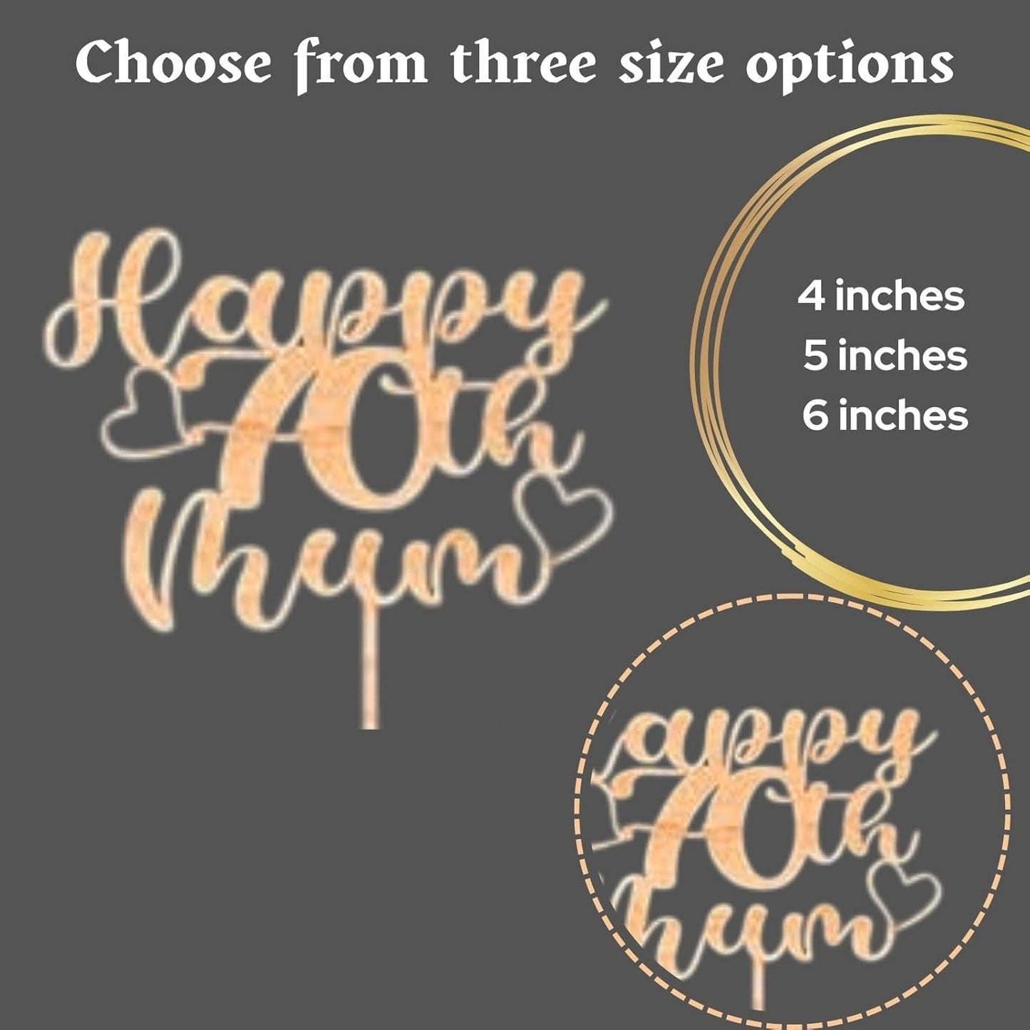 Custom Wooden Cake Topper - Happy Birthday Mum Personalised with any Name and age by DISPLAY AND WONDER