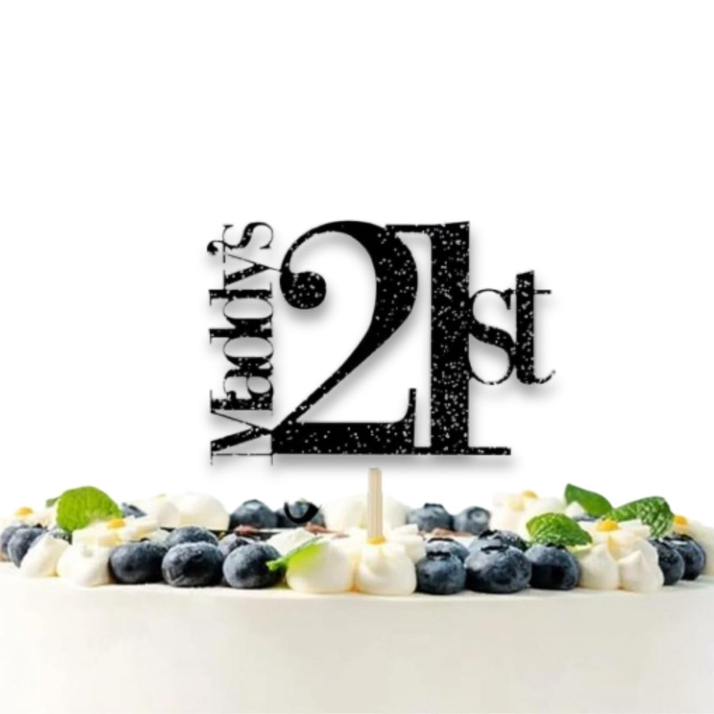 Personalised 21st Birthday Glitter Card Cake Topper by DISPLAY and WONDER
