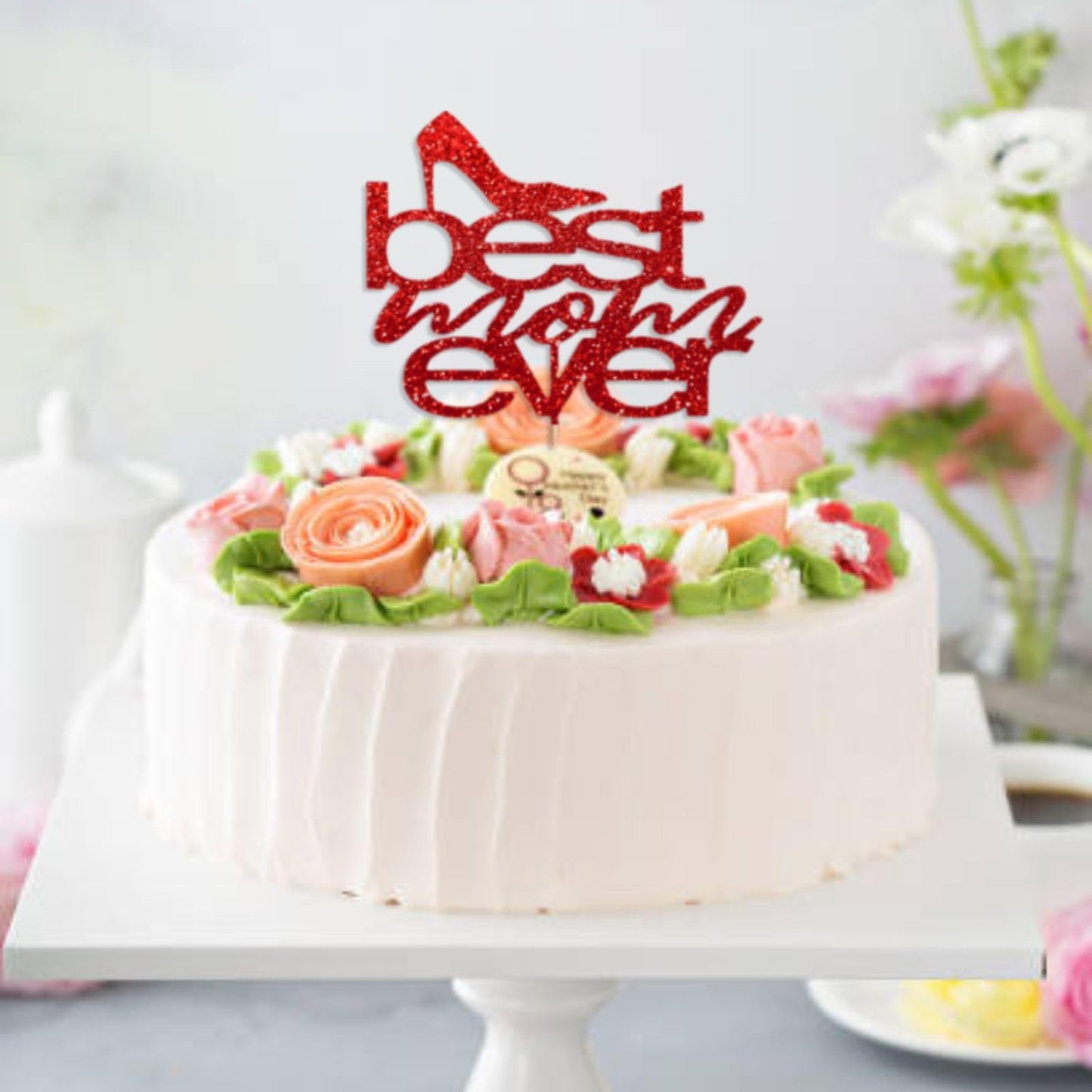 MOTHERS DAY Best Mother Ever Cake Topper Glitter Cardstock Party Decoration Toppers, Happy  Birthday Mom Cake Topper, Mom Cake Topper, Mom Birthday Gifts