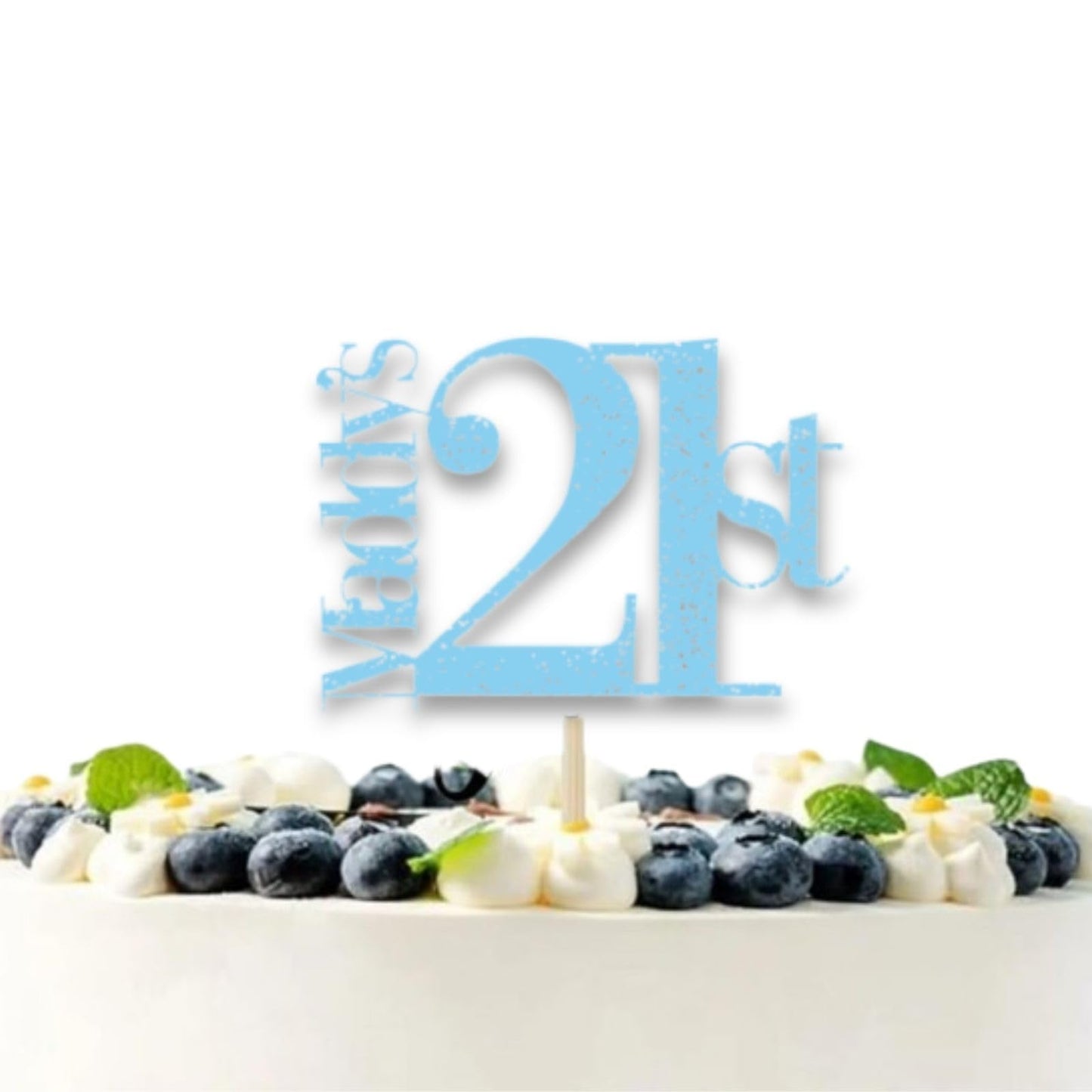 Personalised 21st Birthday Glitter Card Cake Topper by DISPLAY and WONDER