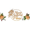 Happy Birthday Mum Cake Topper DOUBLE SIDED Glitter Card Party Decoration Cake Toppers (BABY PINK)