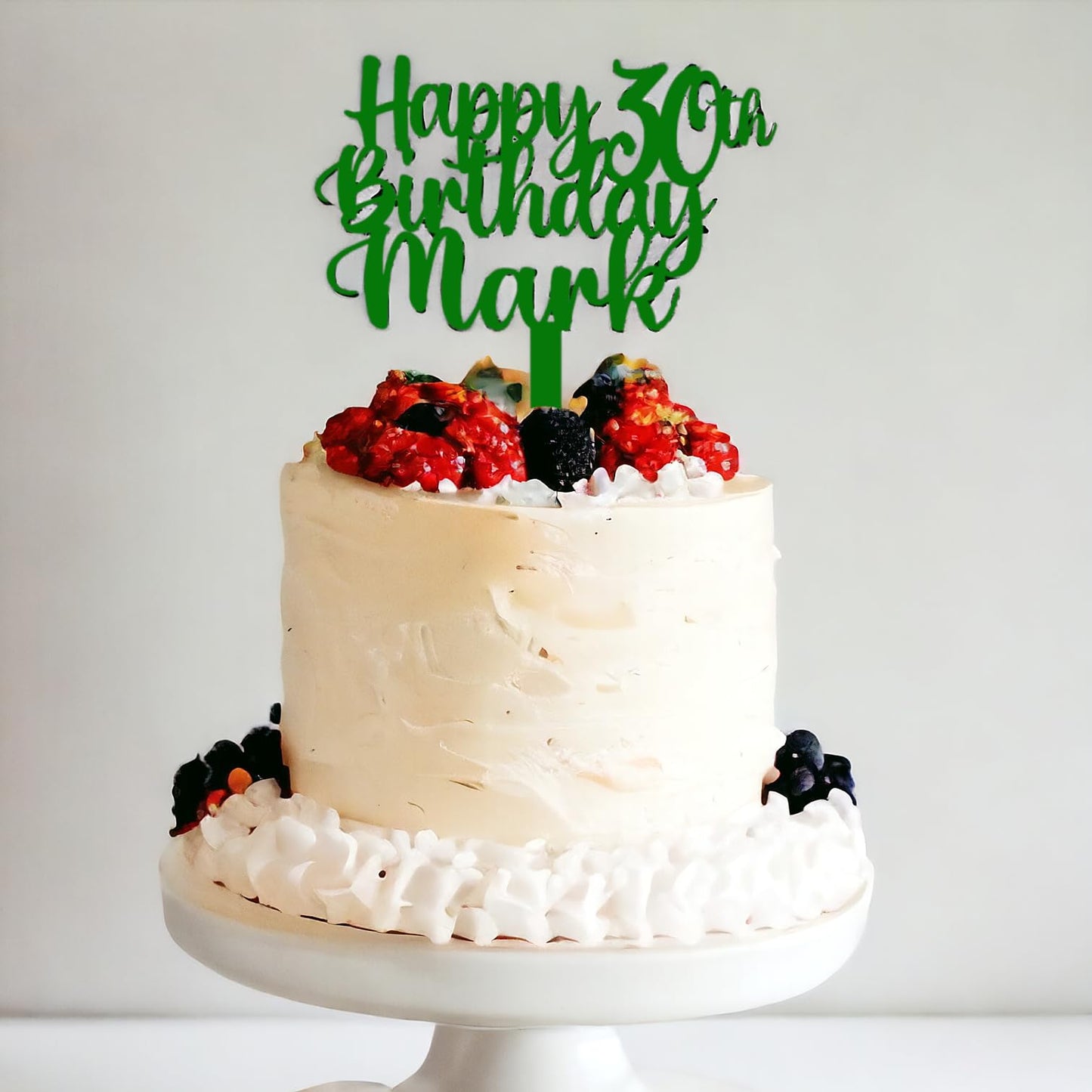 Happy 30th Birthday Cake Topper Personalised 30th Birthday Acrylic Cake Topper by DISPLAY AND WONDER | Custom Acrylic Cake Topper | Custom Colour Any Name & Any Age Acrylic Cake Decoration