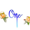 Acrylic One Cake Topper - Ideal Anniversary, Birthday or Wedding Cake Decoration (MIRROR ROSE GOLD) Mirror Rose Gold