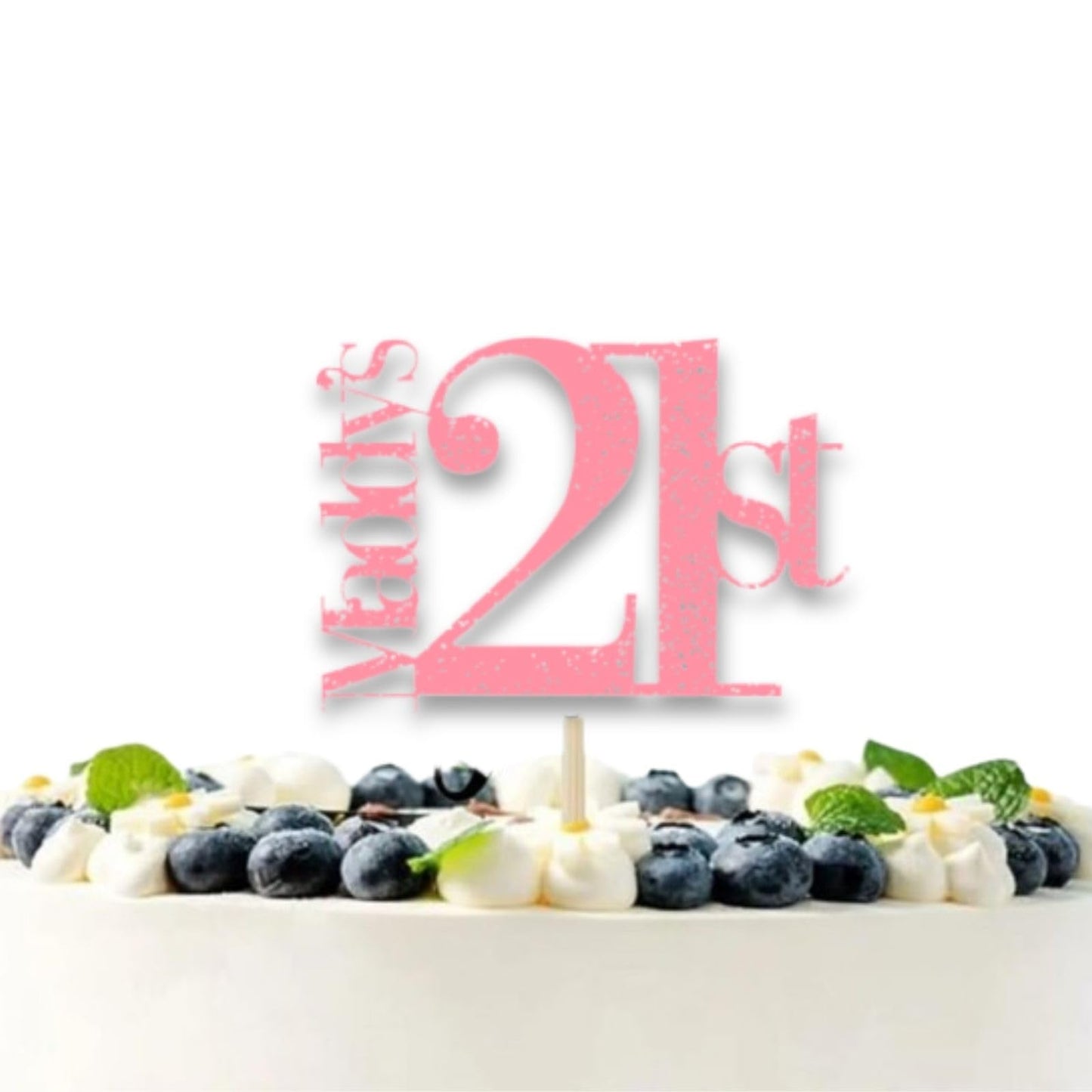 Personalised 21st Birthday Glitter Card Cake Topper by DISPLAY and WONDER