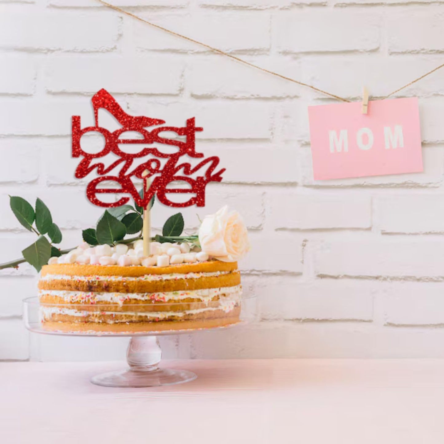 MOTHERS DAY Best Mother Ever Cake Topper Glitter Cardstock Party Decoration Toppers, Happy  Birthday Mom Cake Topper, Mom Cake Topper, Mom Birthday Gifts
