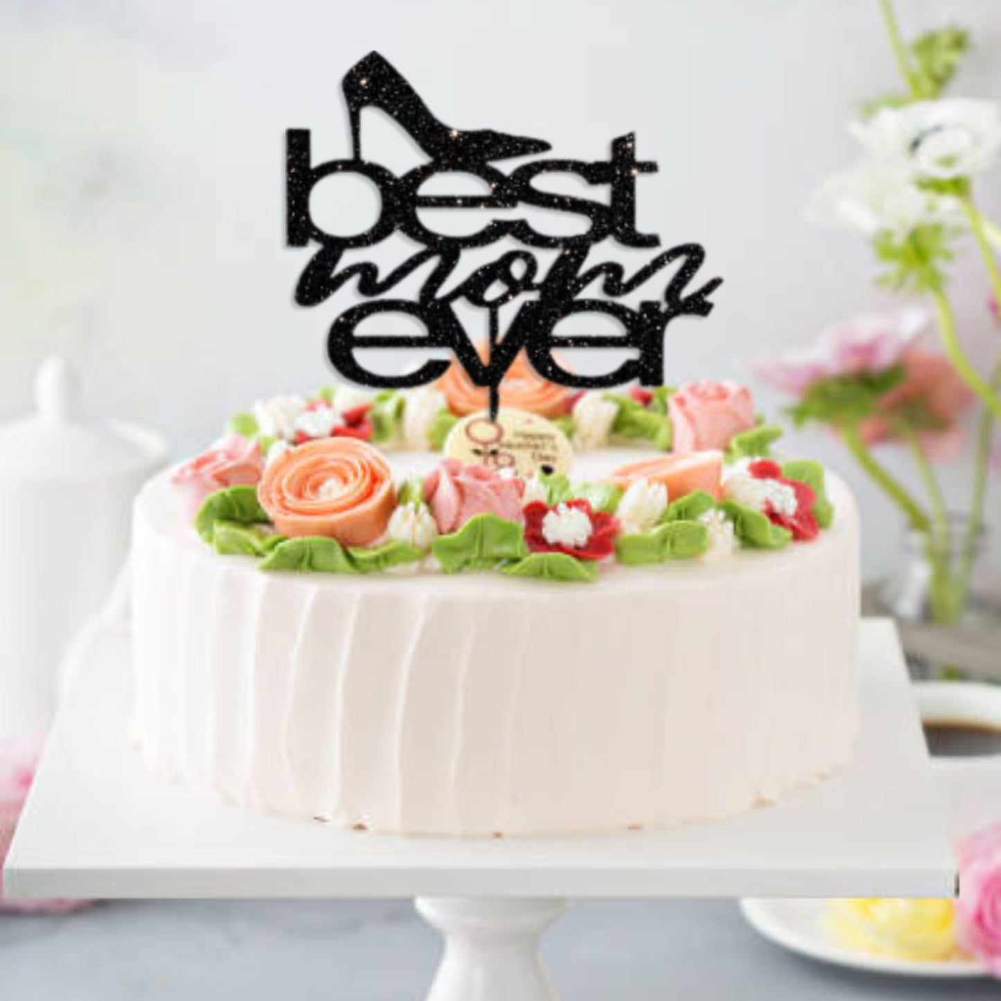MOTHERS DAY Best Mother Ever Cake Topper Glitter Cardstock Party Decoration Toppers, Happy  Birthday Mom Cake Topper, Mom Cake Topper, Mom Birthday Gifts