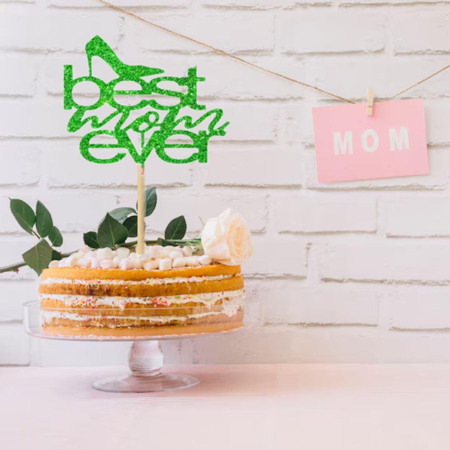 MOTHERS DAY Best Mother Ever Cake Topper Glitter Cardstock Party Decoration Toppers, Happy  Birthday Mom Cake Topper, Mom Cake Topper, Mom Birthday Gifts
