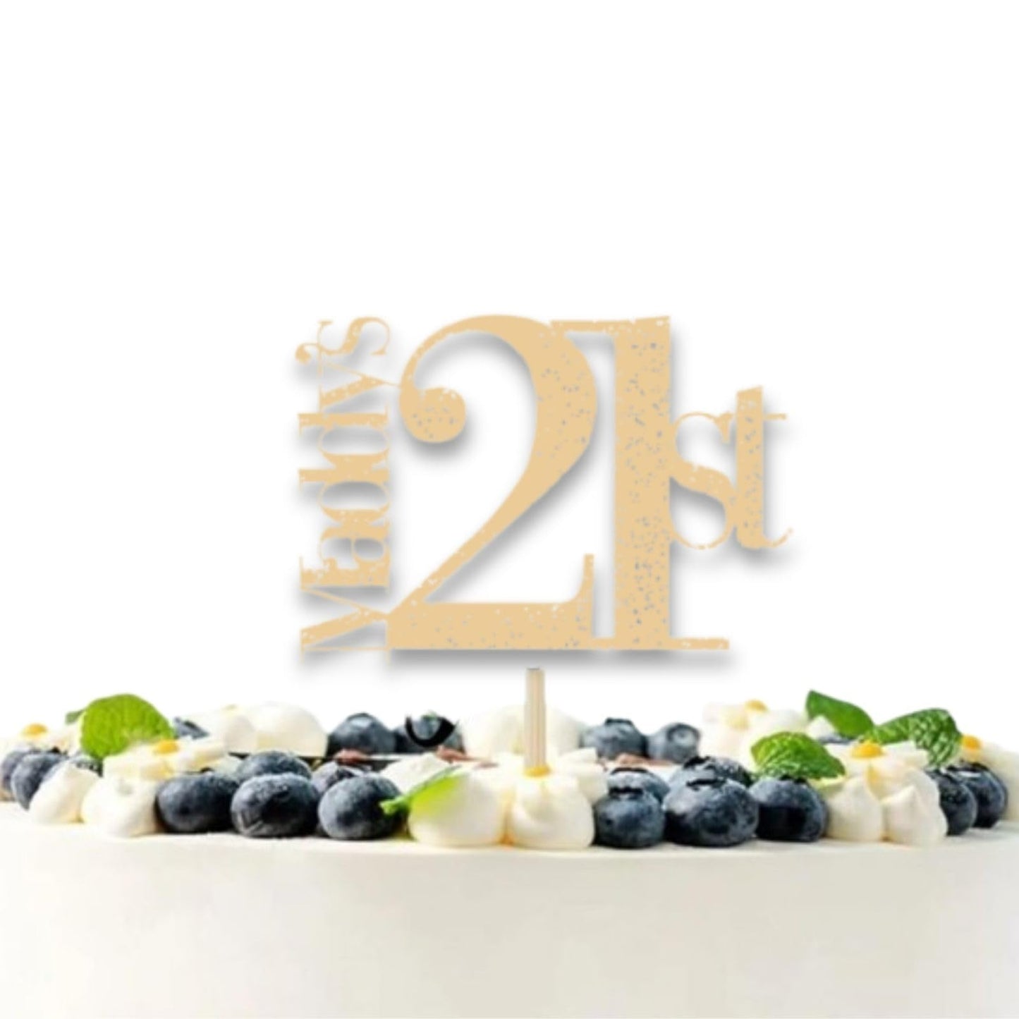 Personalised 21st Birthday Glitter Card Cake Topper by DISPLAY and WONDER