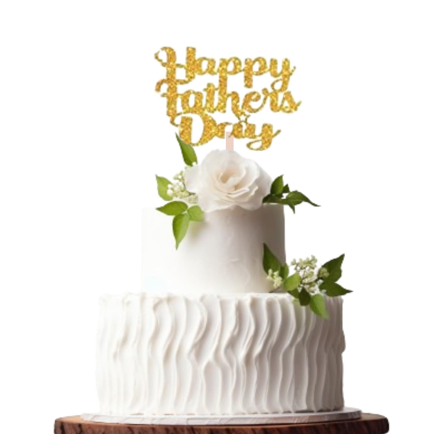 Happy Fathers Day Cake Topper Glitter Cardstock Toppers - (Happy Fathers Day GOLD 3)