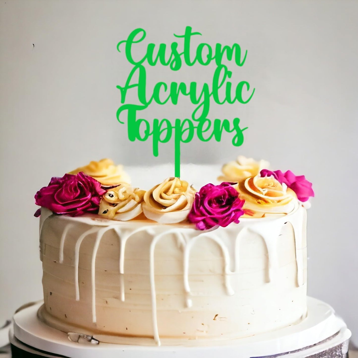 Acrylic Custom Cake Topper | Personalised Cake Toppers | Happy Birthday | Wedding Decoration Table Centre Piece Party Decoration | Strong 3mm Acrylic | Custom Cake Acrylic Topper by Display and Wonder