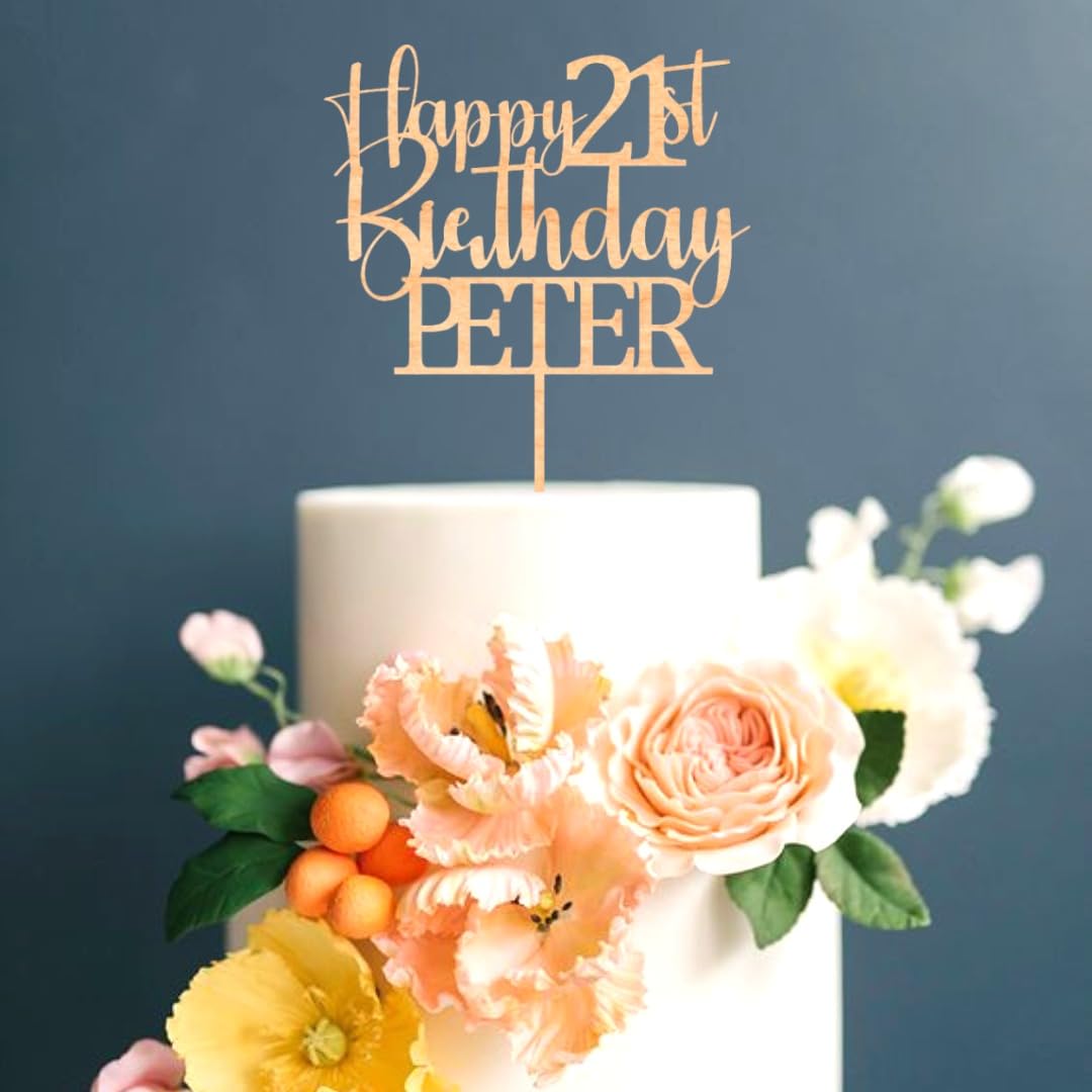 Happy 40th Birthday Cake Topper with Name - Personalized Birthday Cake Topper Custom with any Name and Age by DISPLAY AND WONDER