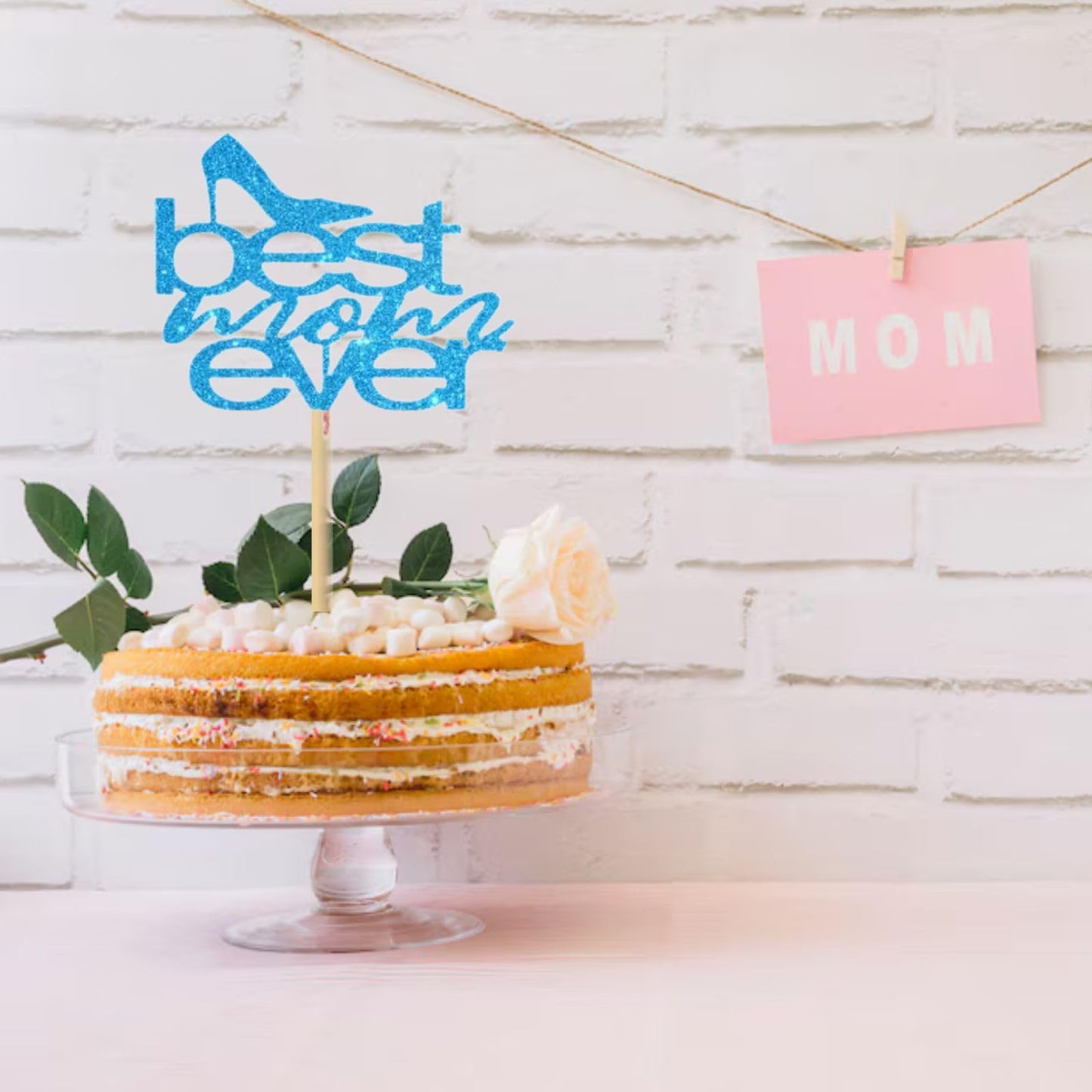 MOTHERS DAY Best Mother Ever Cake Topper Glitter Cardstock Party Decoration Toppers, Happy  Birthday Mom Cake Topper, Mom Cake Topper, Mom Birthday Gifts