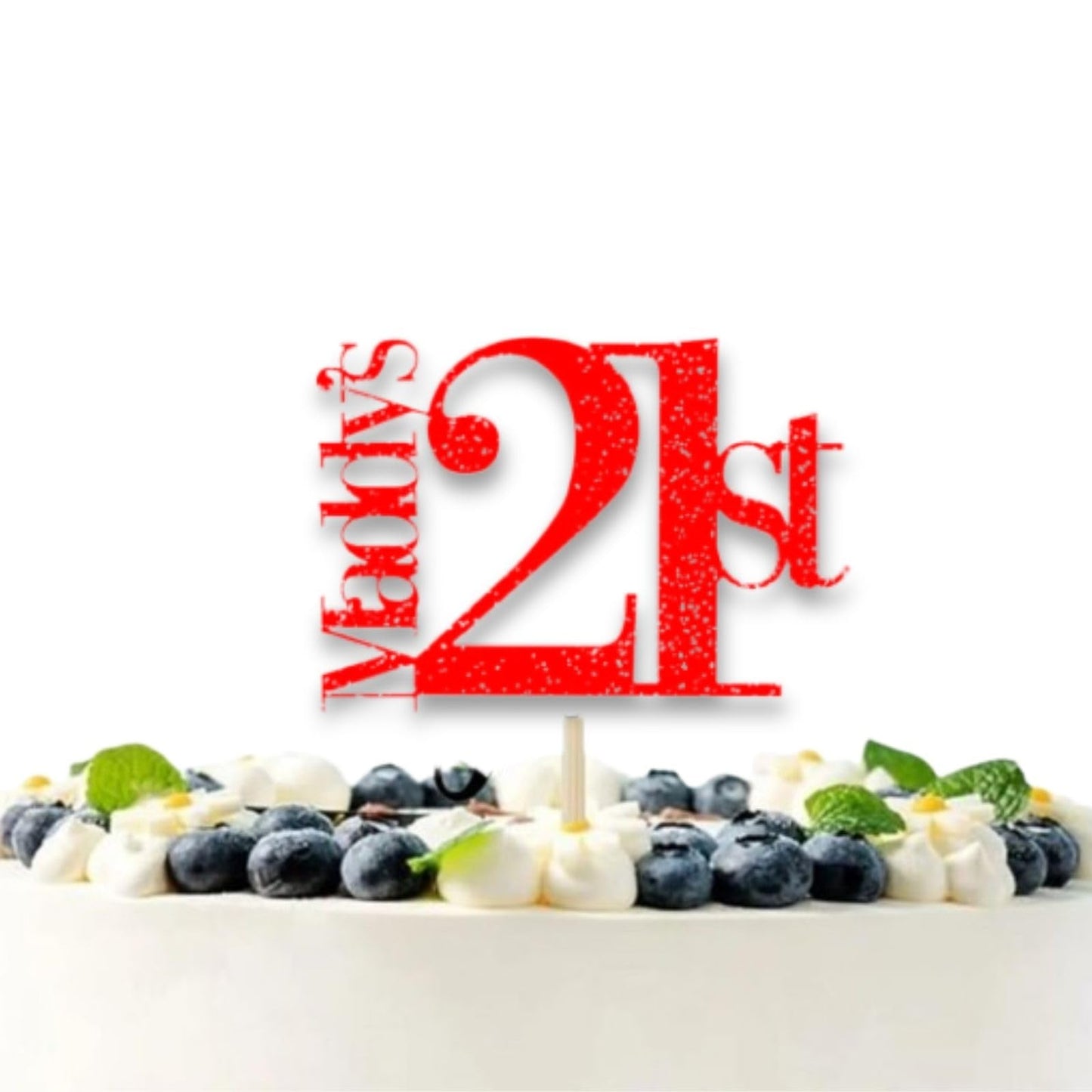 Personalised 21st Birthday Glitter Card Cake Topper by DISPLAY and WONDER