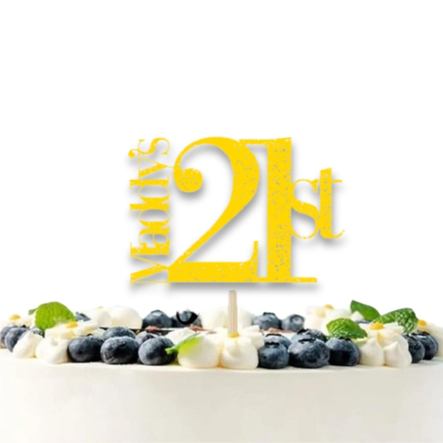 Personalised 21st Birthday Glitter Card Cake Topper by DISPLAY and WONDER