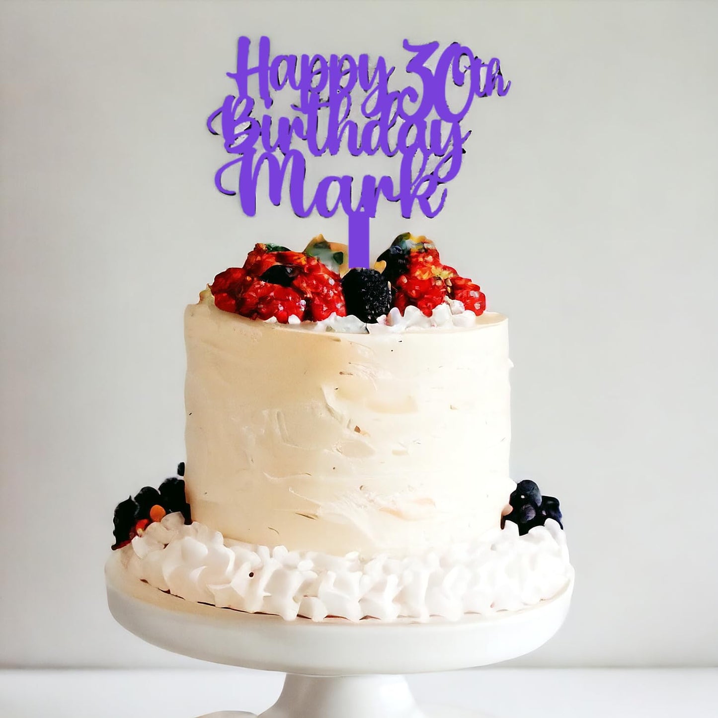 Happy 30th Birthday Cake Topper Personalised 30th Birthday Acrylic Cake Topper by DISPLAY AND WONDER | Custom Acrylic Cake Topper | Custom Colour Any Name & Any Age Acrylic Cake Decoration