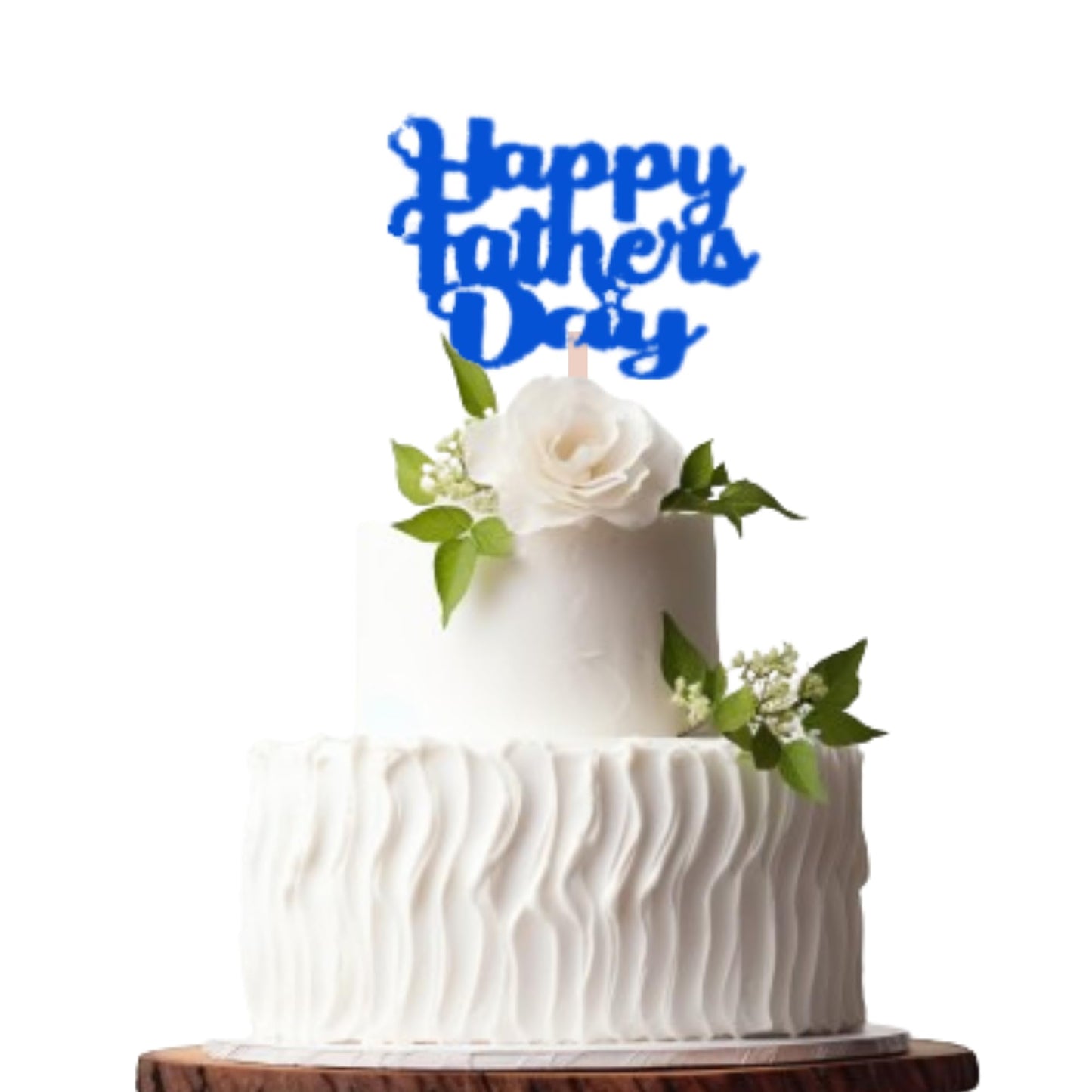 Happy Fathers Day Cake Topper Glitter Cardstock Toppers - (Happy Fathers Day TRANQUILLITY BLUE 3)