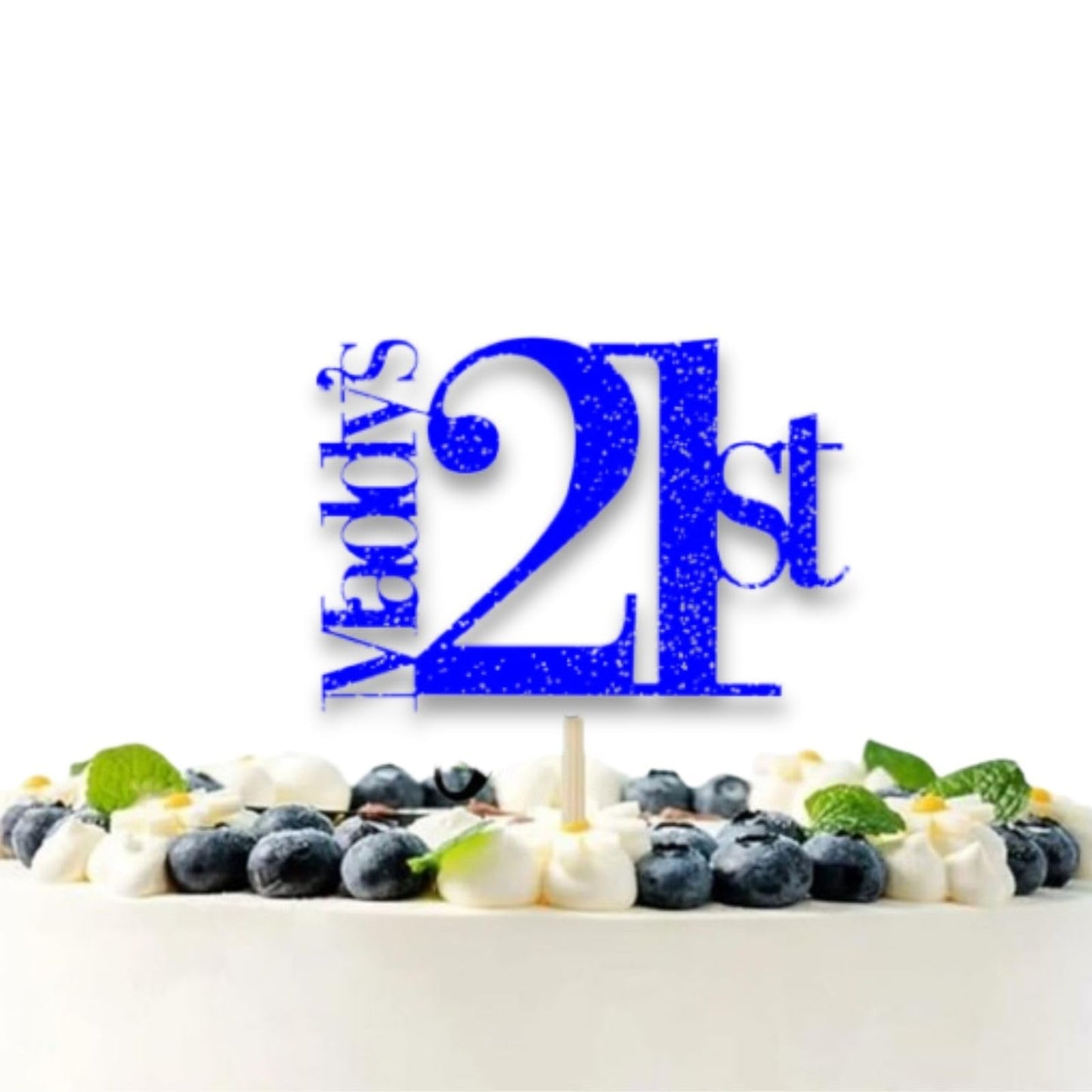 Personalised 21st Birthday Glitter Card Cake Topper by DISPLAY and WONDER