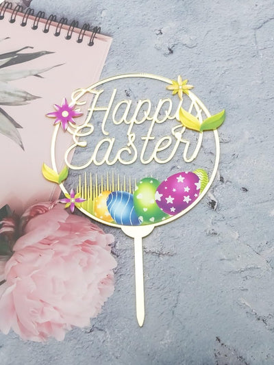 Easter Cake Topper | Happy Easter Acrylic Toppers | Party Decoration Supplies