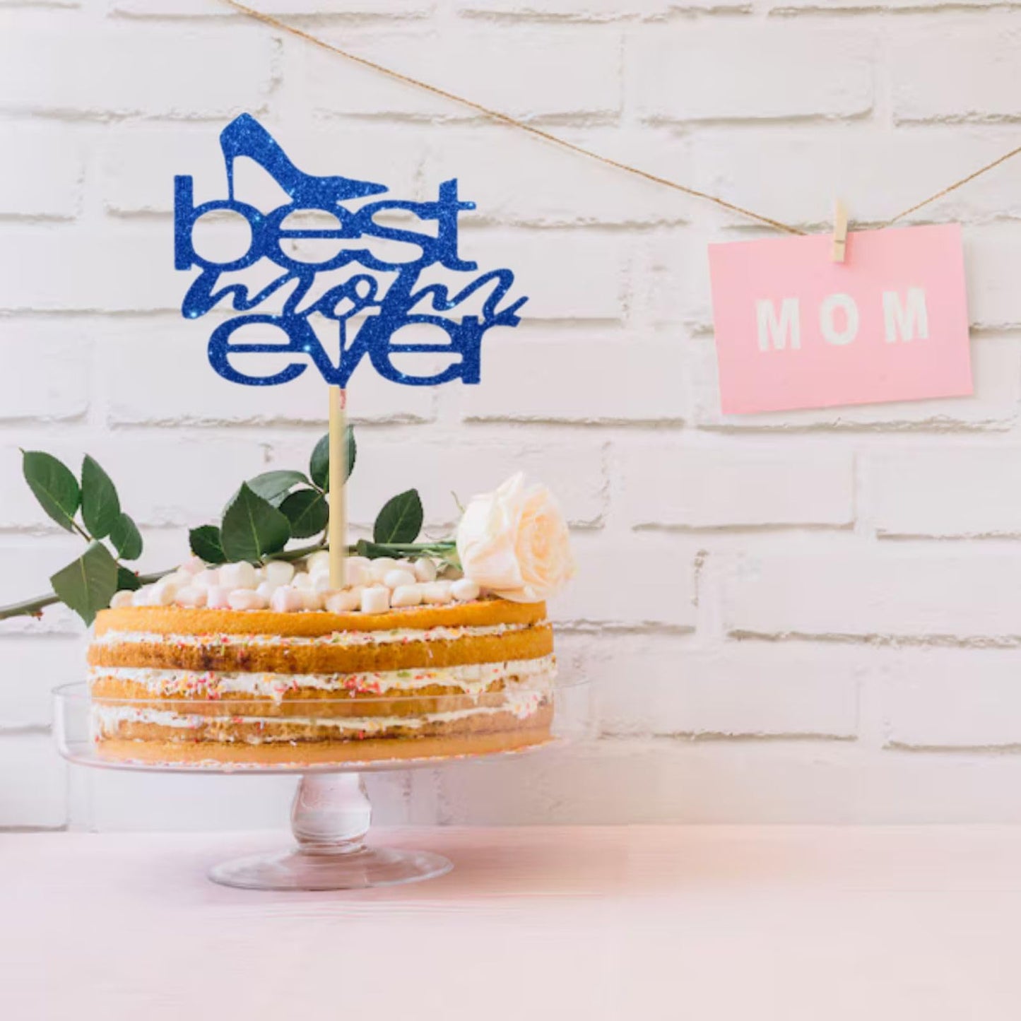 MOTHERS DAY Best Mother Ever Cake Topper Glitter Cardstock Party Decoration Toppers, Happy  Birthday Mom Cake Topper, Mom Cake Topper, Mom Birthday Gifts