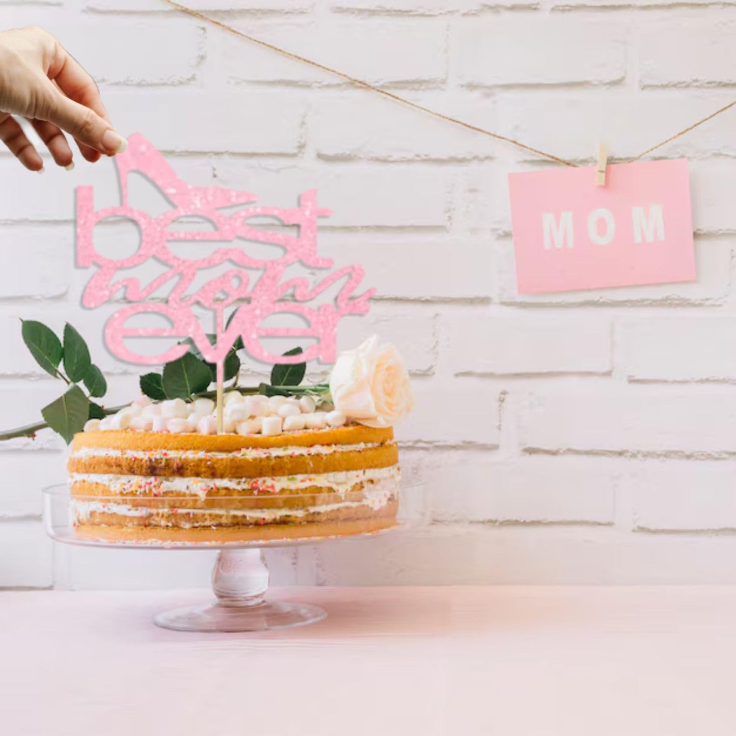 MOTHERS DAY Best Mother Ever Cake Topper Glitter Cardstock Party Decoration Toppers, Happy  Birthday Mom Cake Topper, Mom Cake Topper, Mom Birthday Gifts