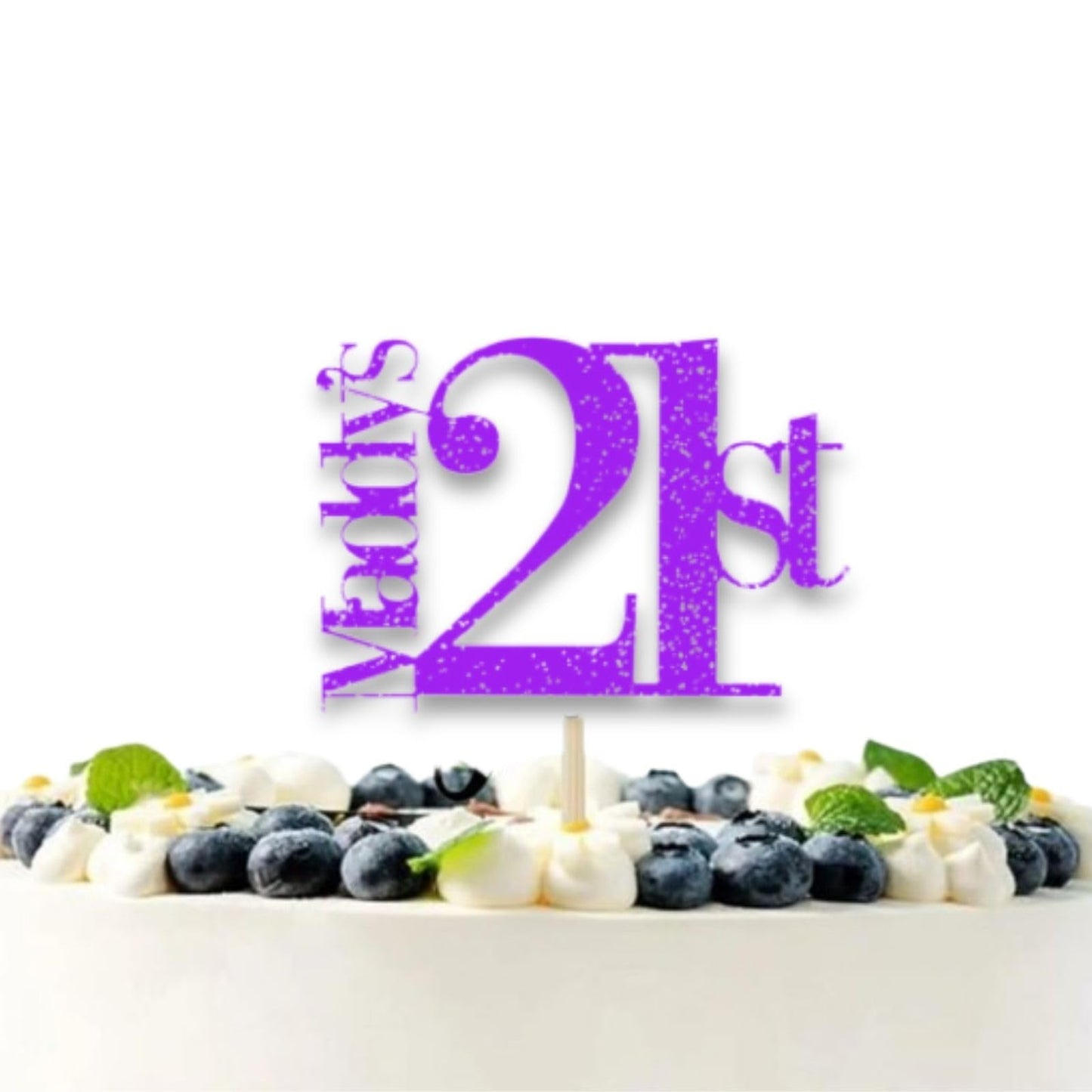 Personalised 21st Birthday Glitter Card Cake Topper by DISPLAY and WONDER