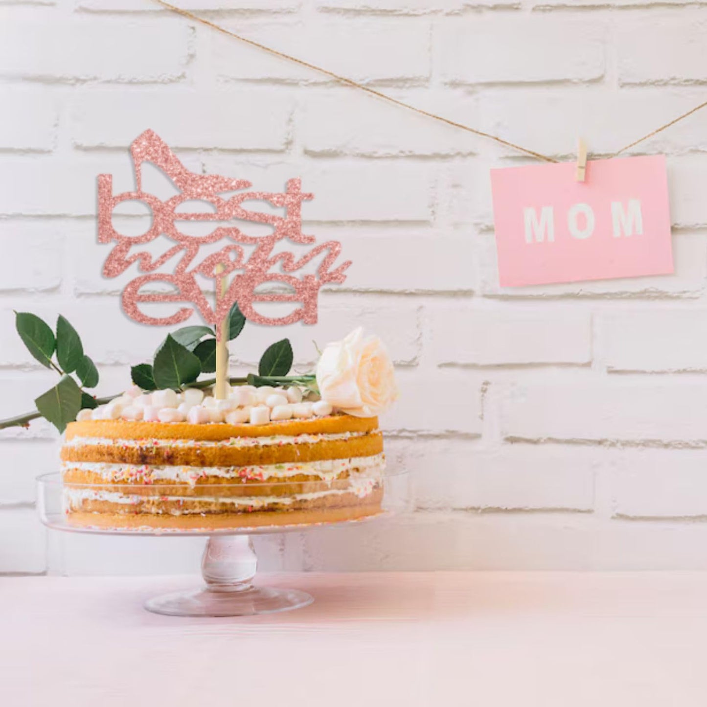 MOTHERS DAY Best Mother Ever Cake Topper Glitter Cardstock Party Decoration Toppers, Happy  Birthday Mom Cake Topper, Mom Cake Topper, Mom Birthday Gifts