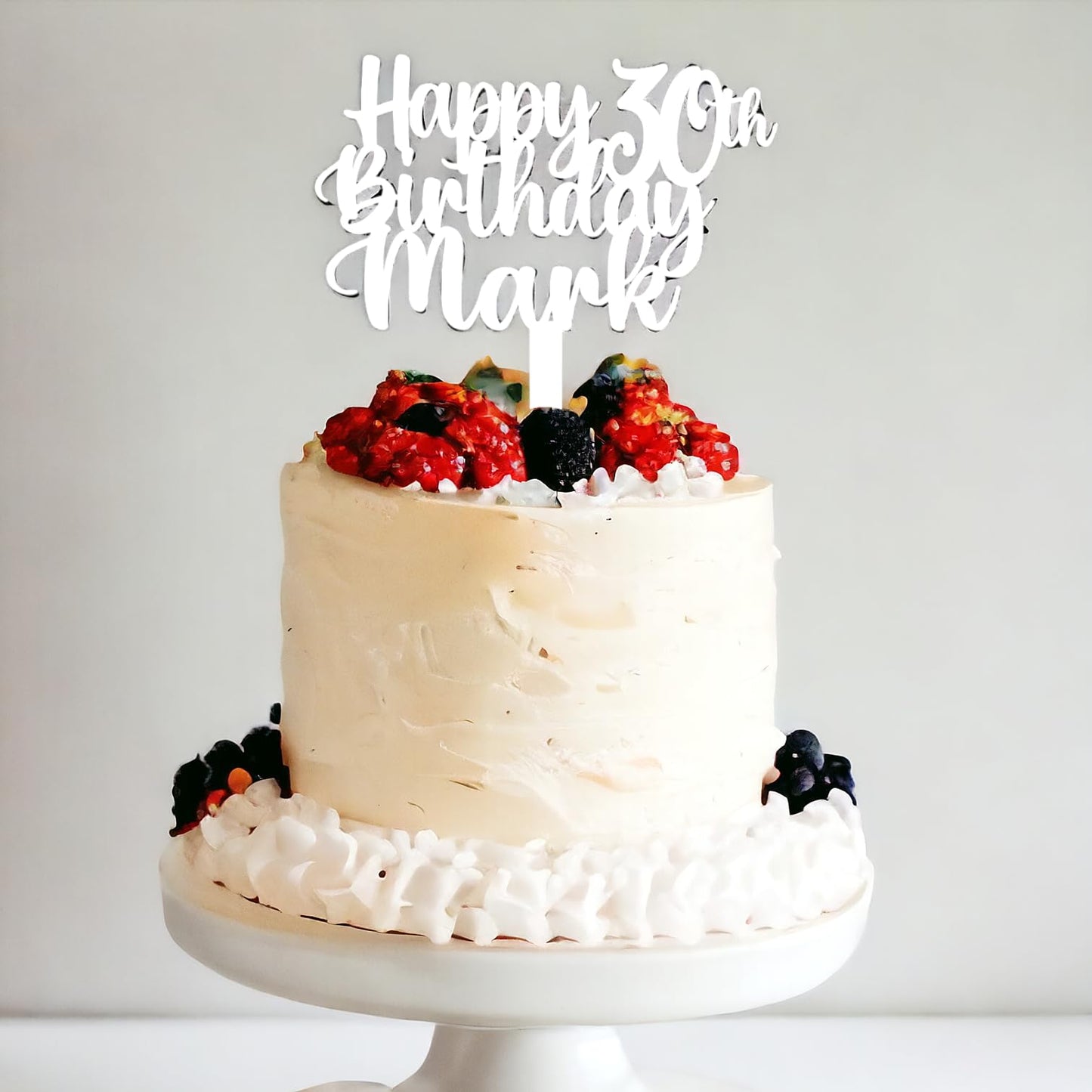Happy 30th Birthday Cake Topper Personalised 30th Birthday Acrylic Cake Topper by DISPLAY AND WONDER | Custom Acrylic Cake Topper | Custom Colour Any Name & Any Age Acrylic Cake Decoration